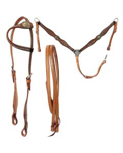 Conjunto Western Silver Horse Alcea Stone