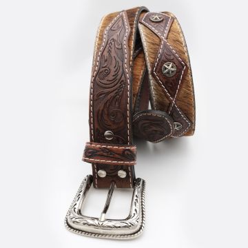 Cintura Western Uomo Ariat Calf Hair Concho